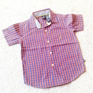 ⛵Nautica 3T Orange & Blue Gingham